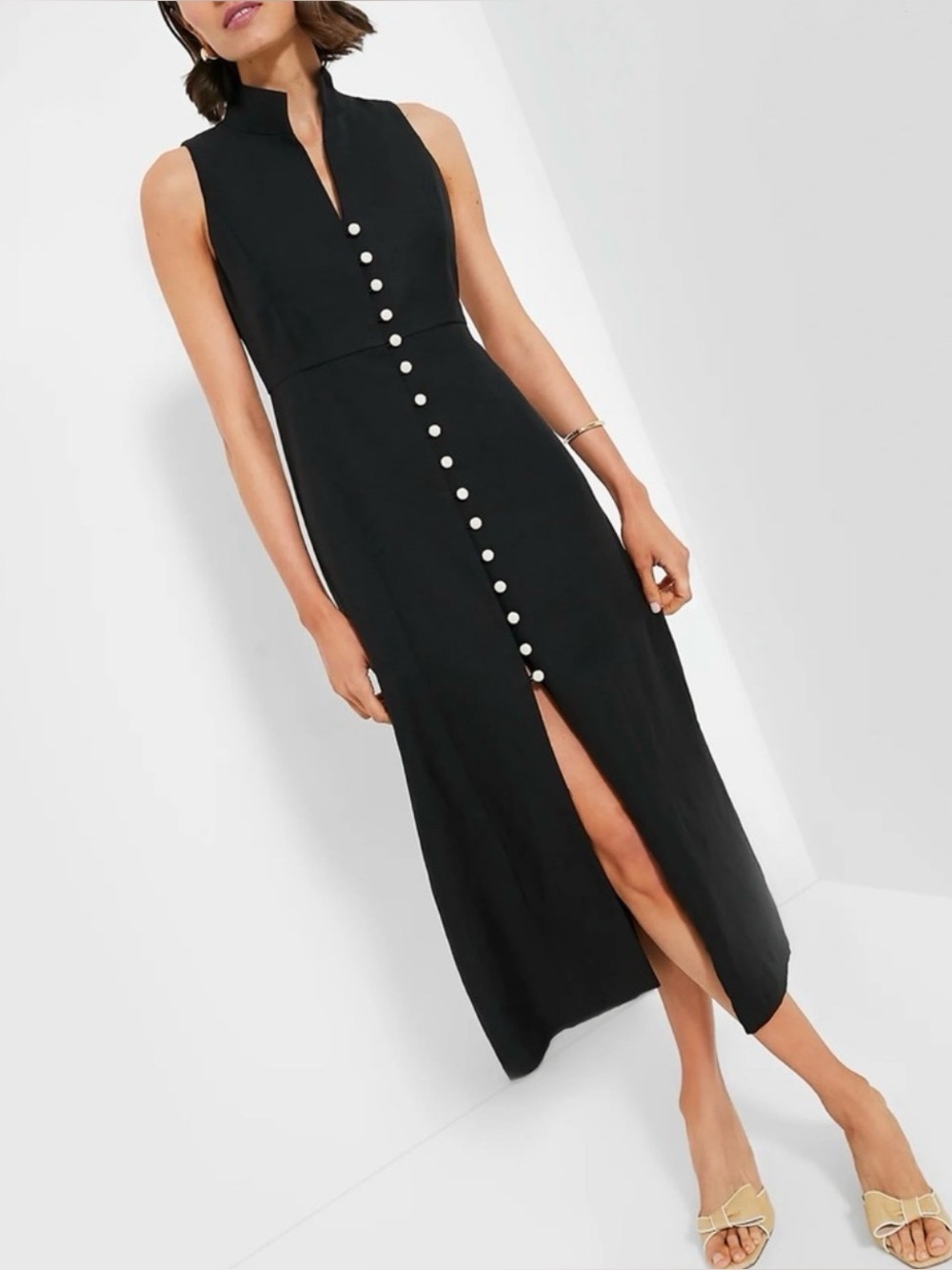 Tuckernuck Black  Button Leighton Dress NWT Small S